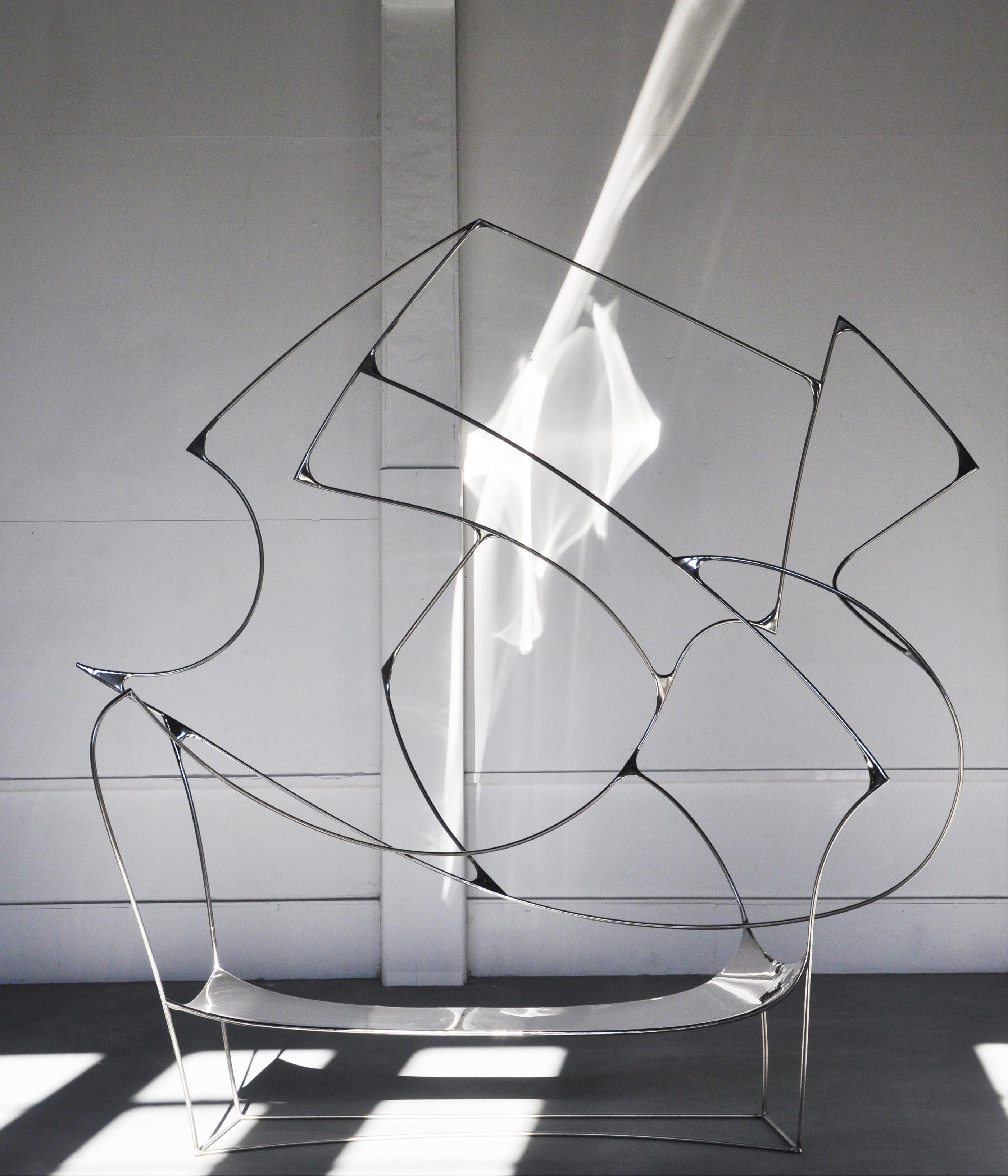 Belge Banc sculptural Vertigo IV de Pol Quadens en vente