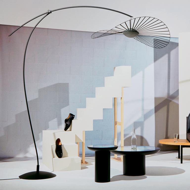 French PETITE FRITURE Vertigo Nova, Floor Lamp, Black/White, Designer Constance Guisset For Sale
