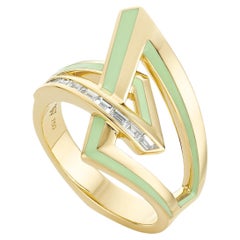 Vertigo Obtuse Ring - 18 Carat Yellow Gold and White Diamond