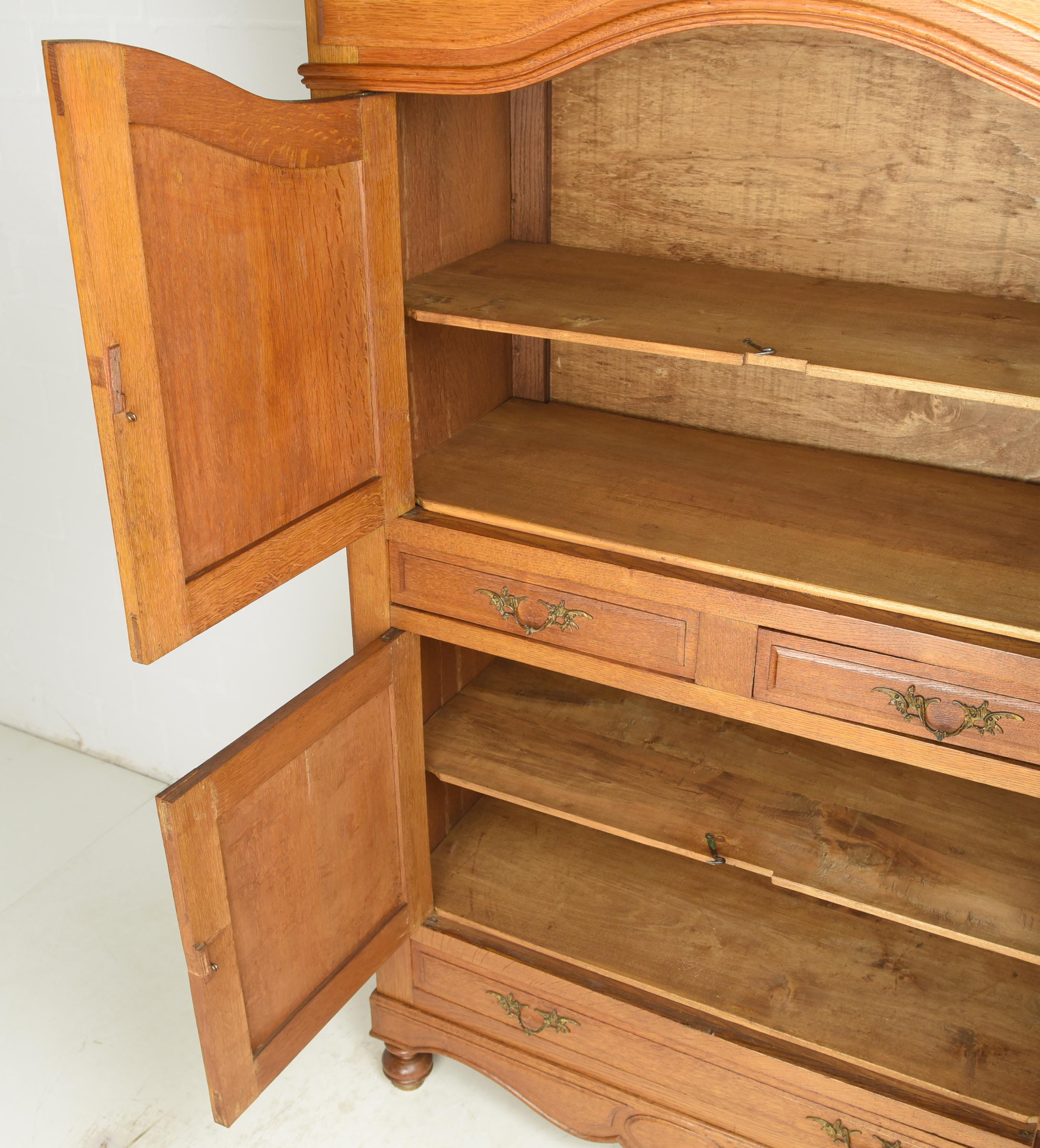19th Century Vertiko Tall Chest of Drawers / Cupboard in Solid Oak, 1880 For Sale
