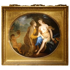 Antique Vertumnus and Pomona , Oil on Canvas Attributed to F.A. Verdier 