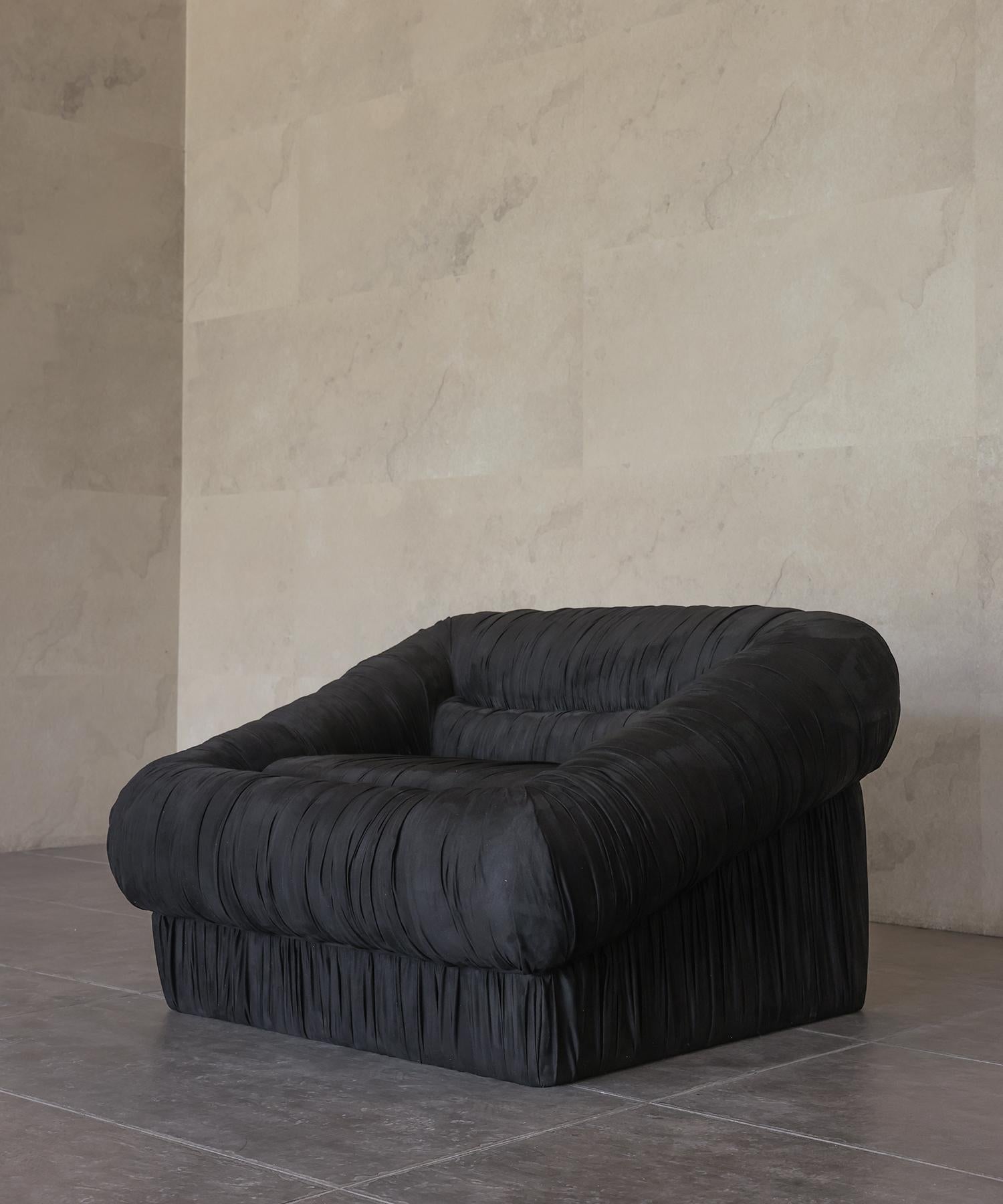 VERVE LOUNGE CHAIR - Faux Black Suede by SHO MODERN In New Condition For Sale In Laguna Niguel, CA