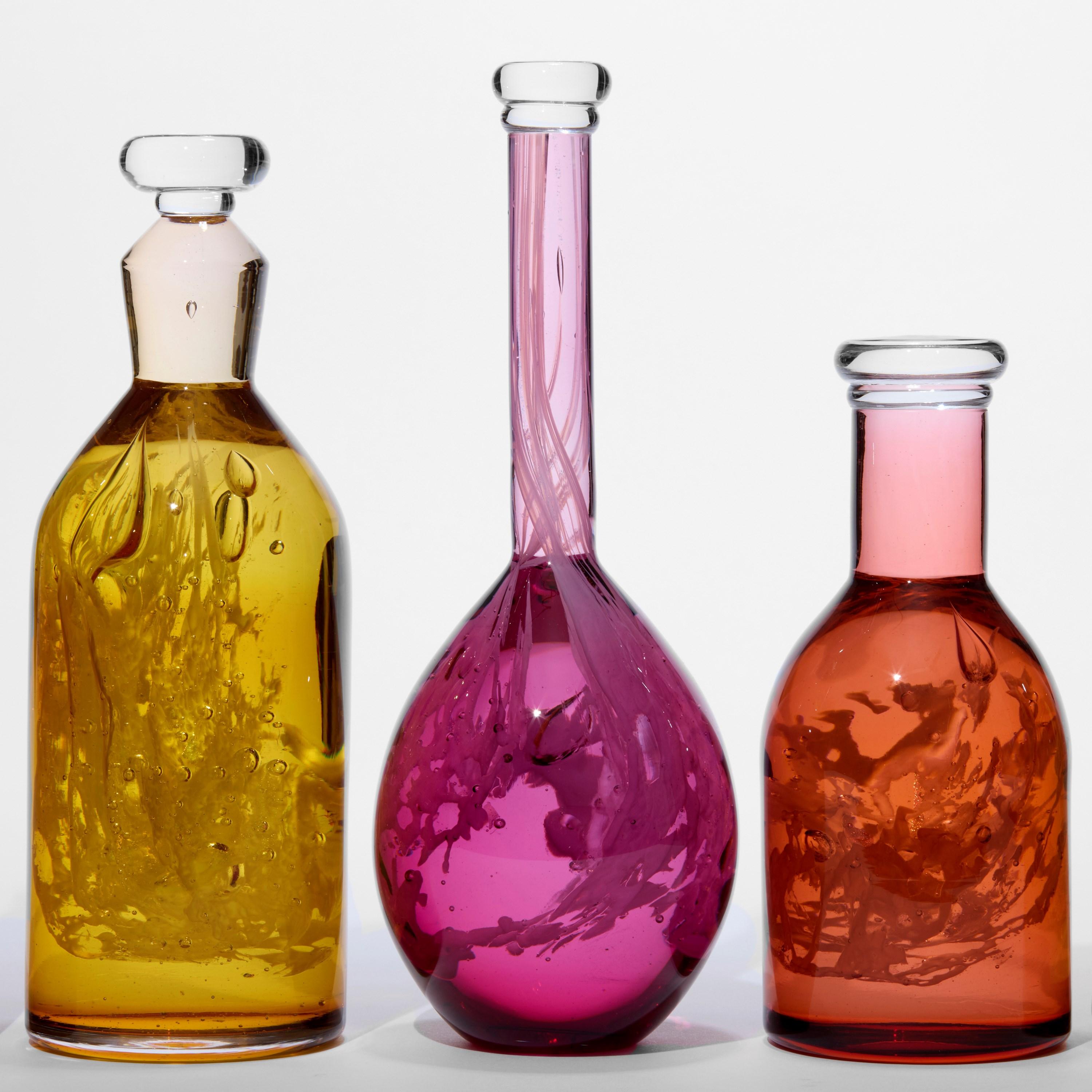 XXIe siècle et contemporain installation en verre soufflé rose/jaune Verve de Louis Thompson & Pratibha Mistry en vente
