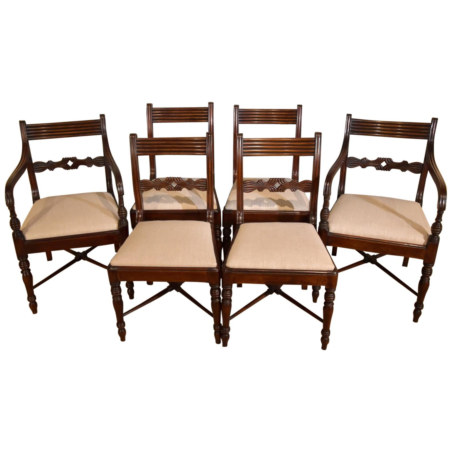 Very Attractive Set of Six Regency Dining Chairs im Angebot