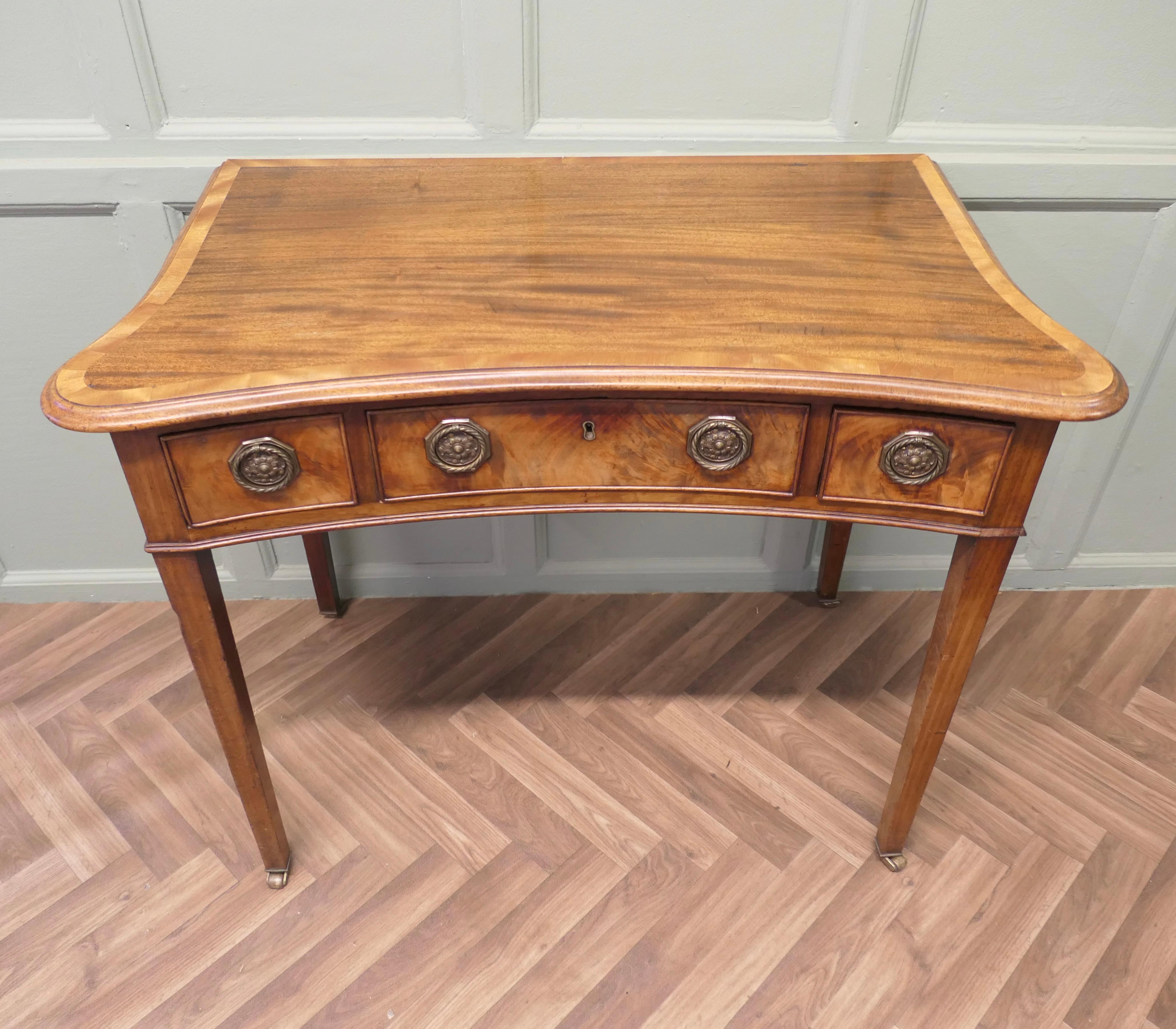 Adam Style Very Attractive Victorian Walnut Writing or Side Table For Sale