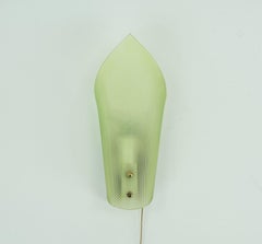 very beautiful 1950s SCONCE with green acrylic shade