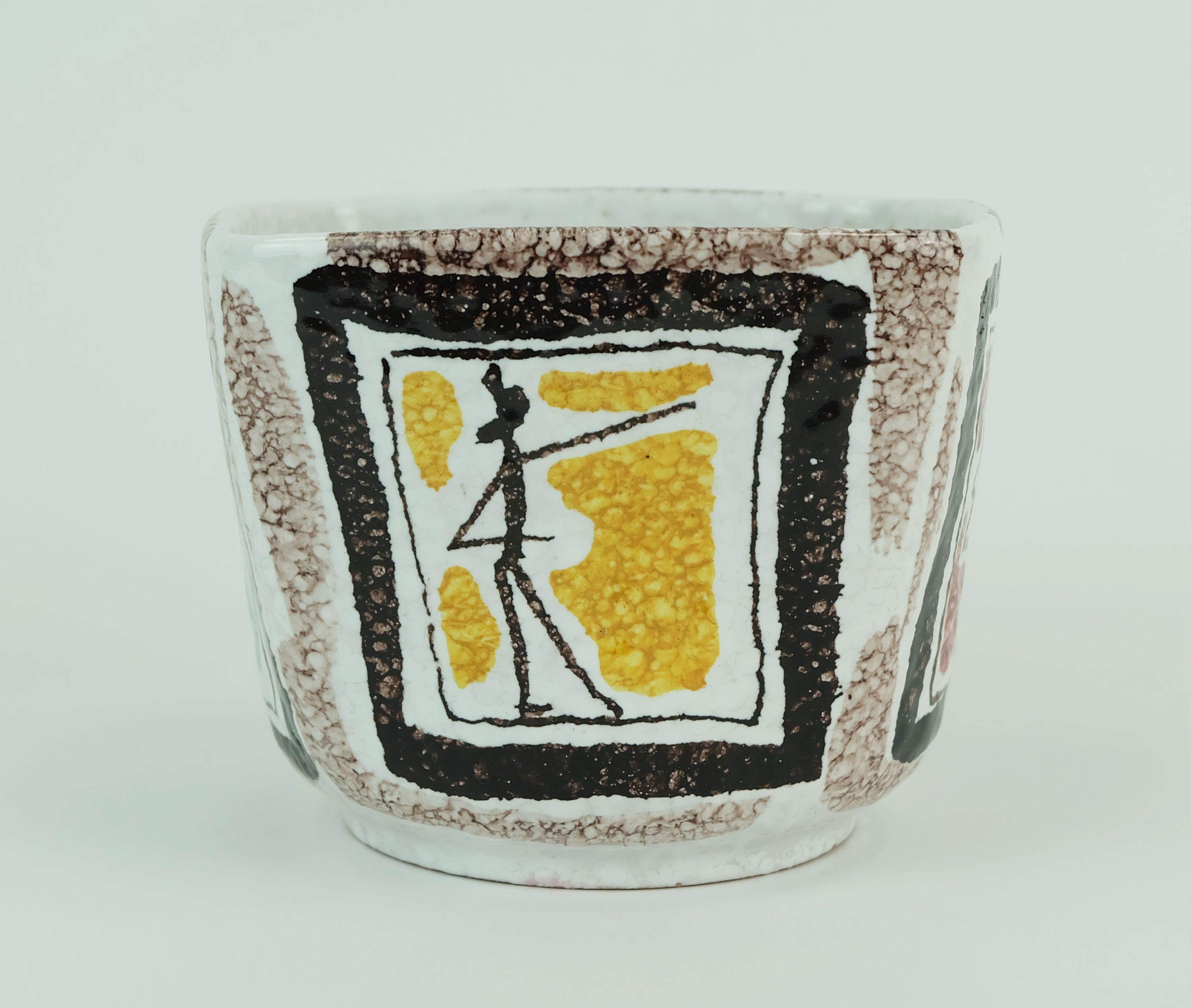 Metà XX secolo very beautiful and decorative small mid century PLANT POT cachepot italy 625/208 in vendita