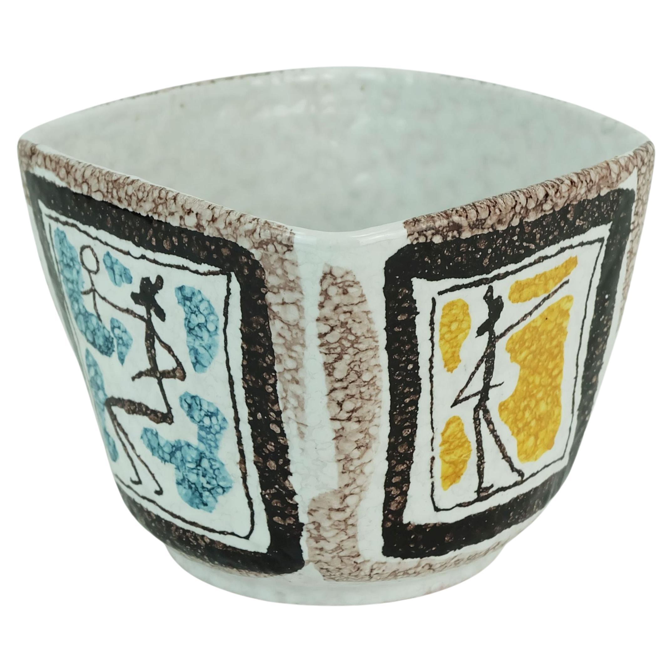 very beautiful and decorative small mid century PLANT POT cachepot italy 625/208 in vendita