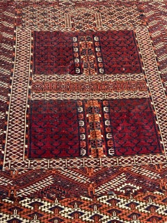 Very beautiful and fine antique Turkmen Hachlou square rug