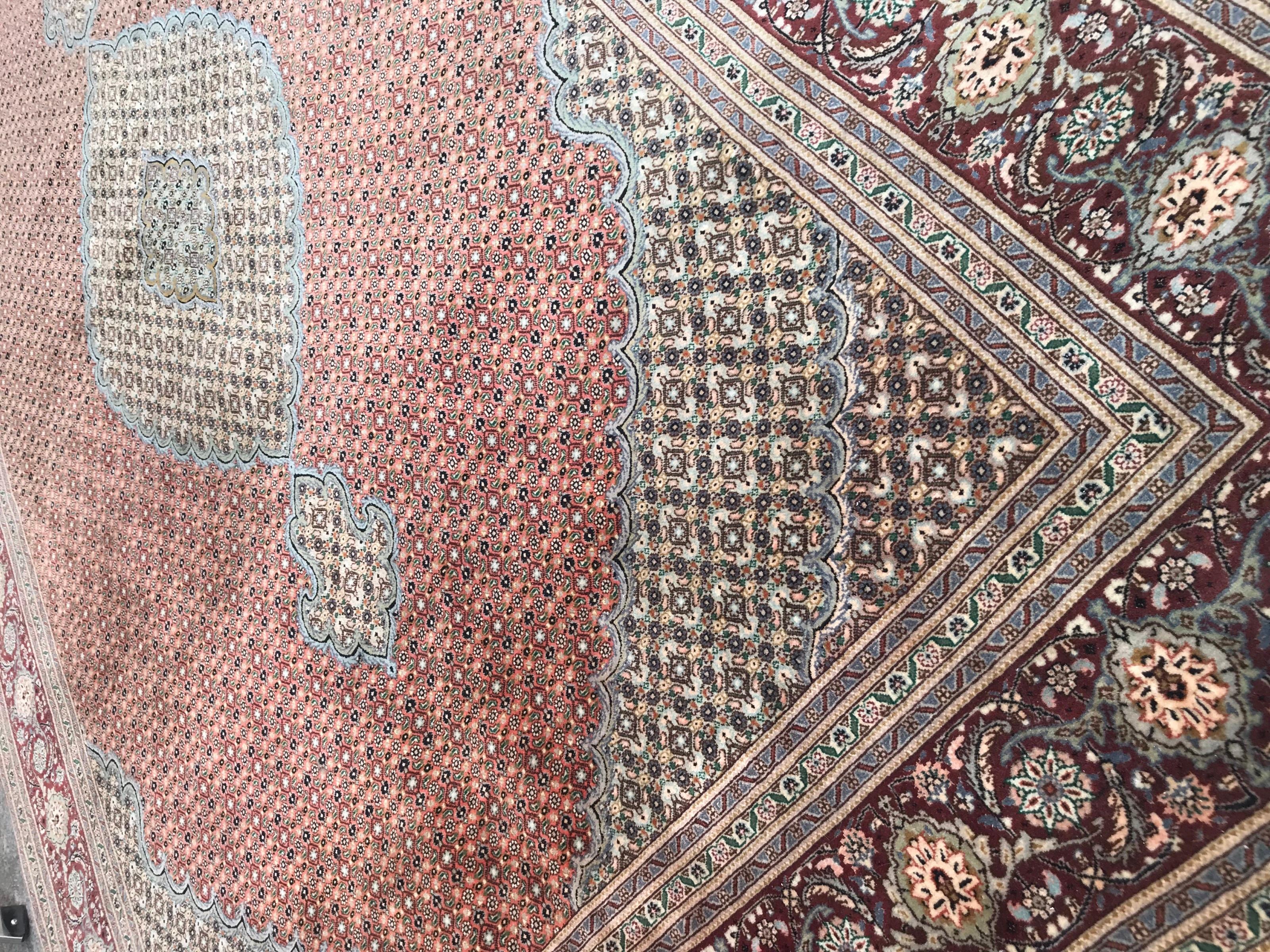 Hand-Knotted Bobyrug’s Very Beautiful and Fine Vintage Tabriz Rug For Sale