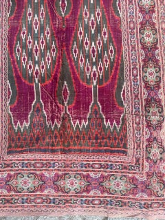 Bellissimo e raro arazzo antico in velluto di seta Kashan