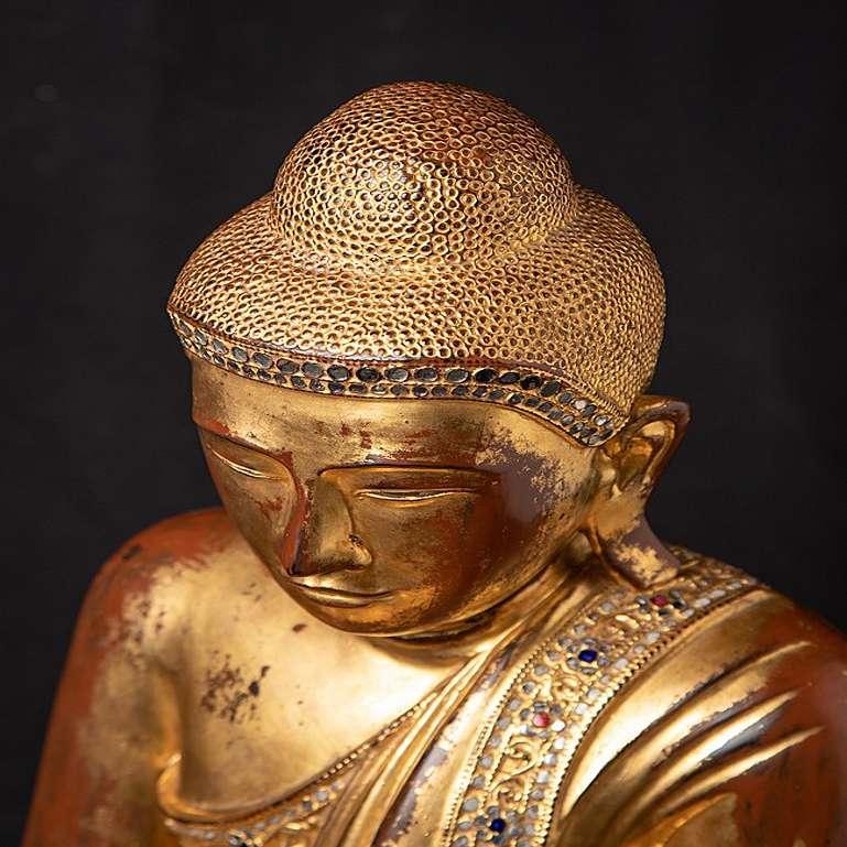 Very Beautiful Antique Burmese Mandalay Buddha Statue from Burma For Sale 9