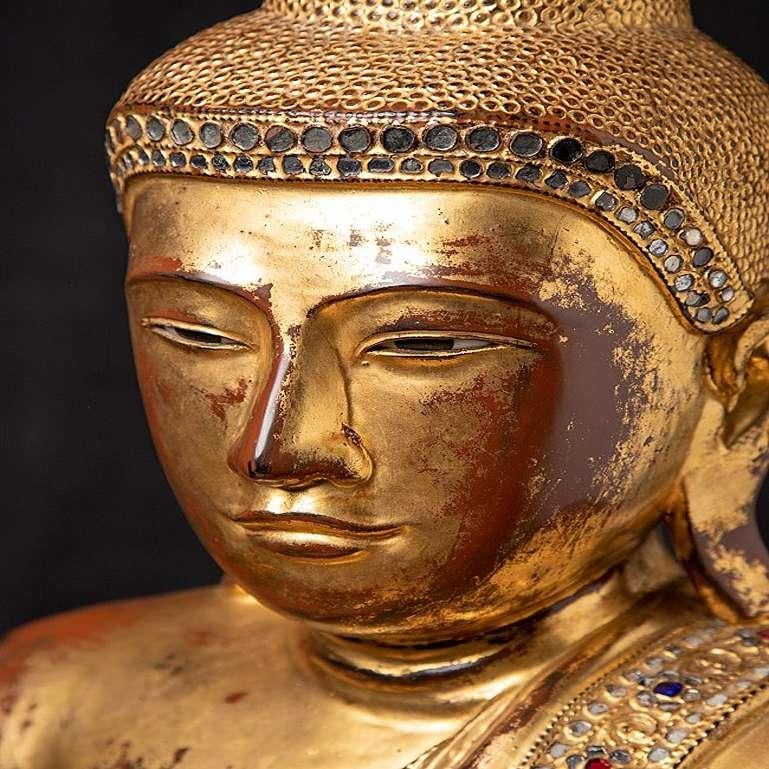 Eine sehr schöne antike burmesische Mandalay-Buddha-Statue aus Burma im Angebot 9