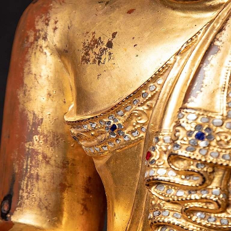 Eine sehr schöne antike burmesische Mandalay-Buddha-Statue aus Burma im Angebot 10