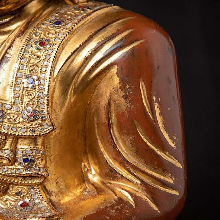 Eine sehr schöne antike burmesische Mandalay-Buddha-Statue aus Burma im Angebot 11