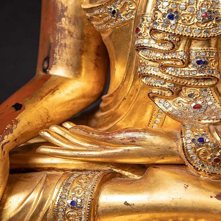 Eine sehr schöne antike burmesische Mandalay-Buddha-Statue aus Burma im Angebot 12