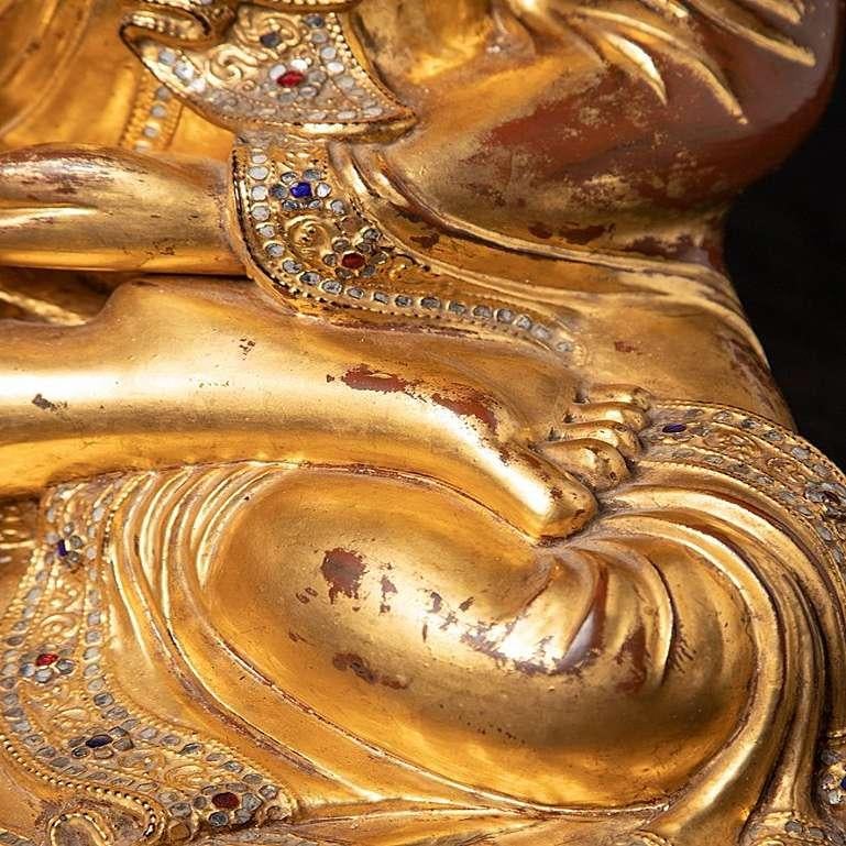 Eine sehr schöne antike burmesische Mandalay-Buddha-Statue aus Burma im Angebot 13