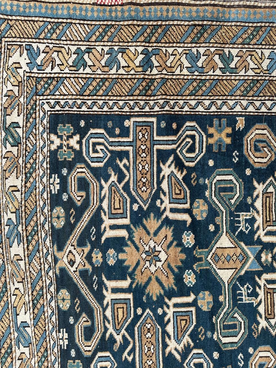 Very beautiful antique Caucasian shirvan perepedil rug For Sale 2