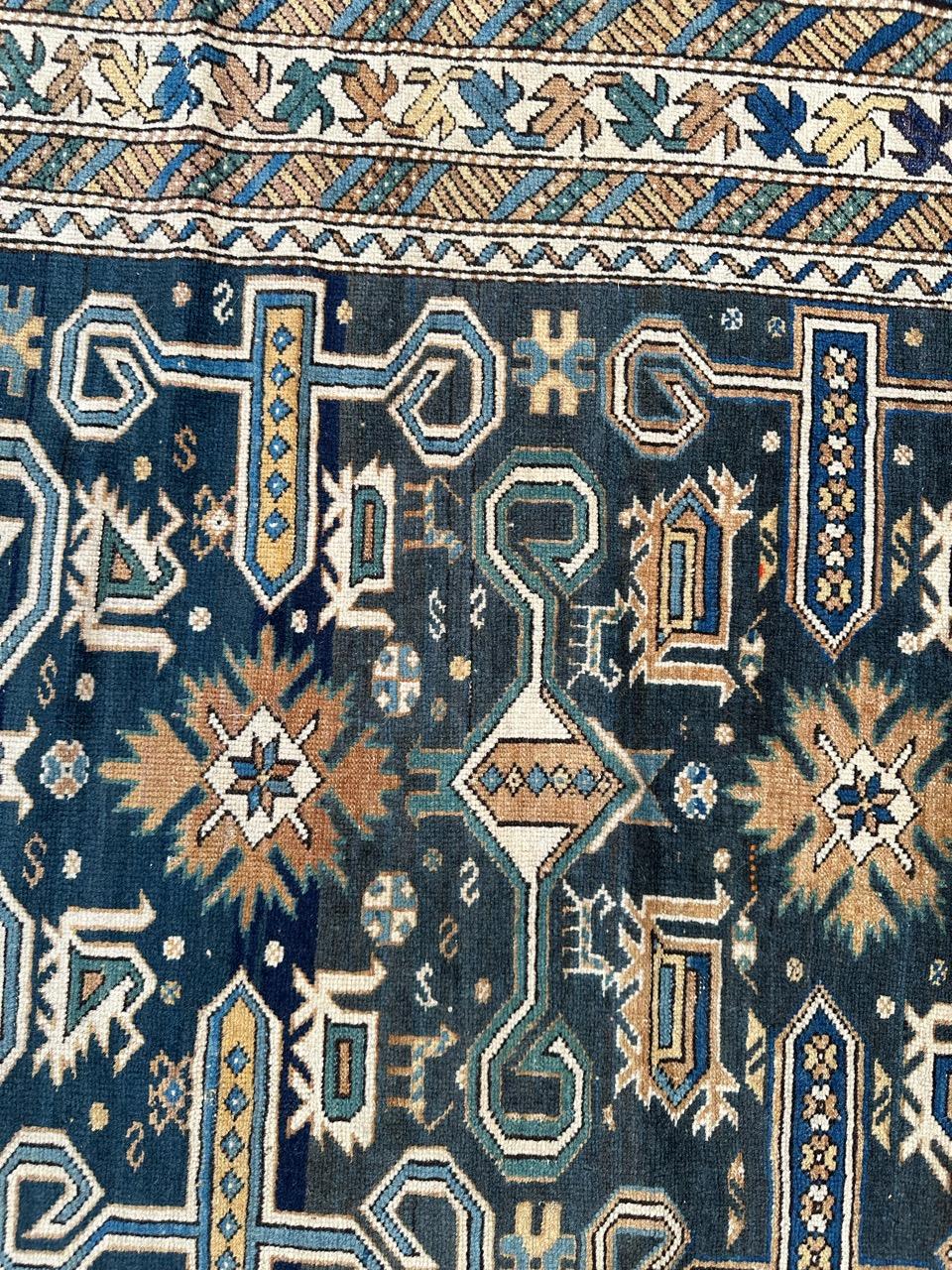 Very beautiful antique Caucasian shirvan perepedil rug For Sale 7