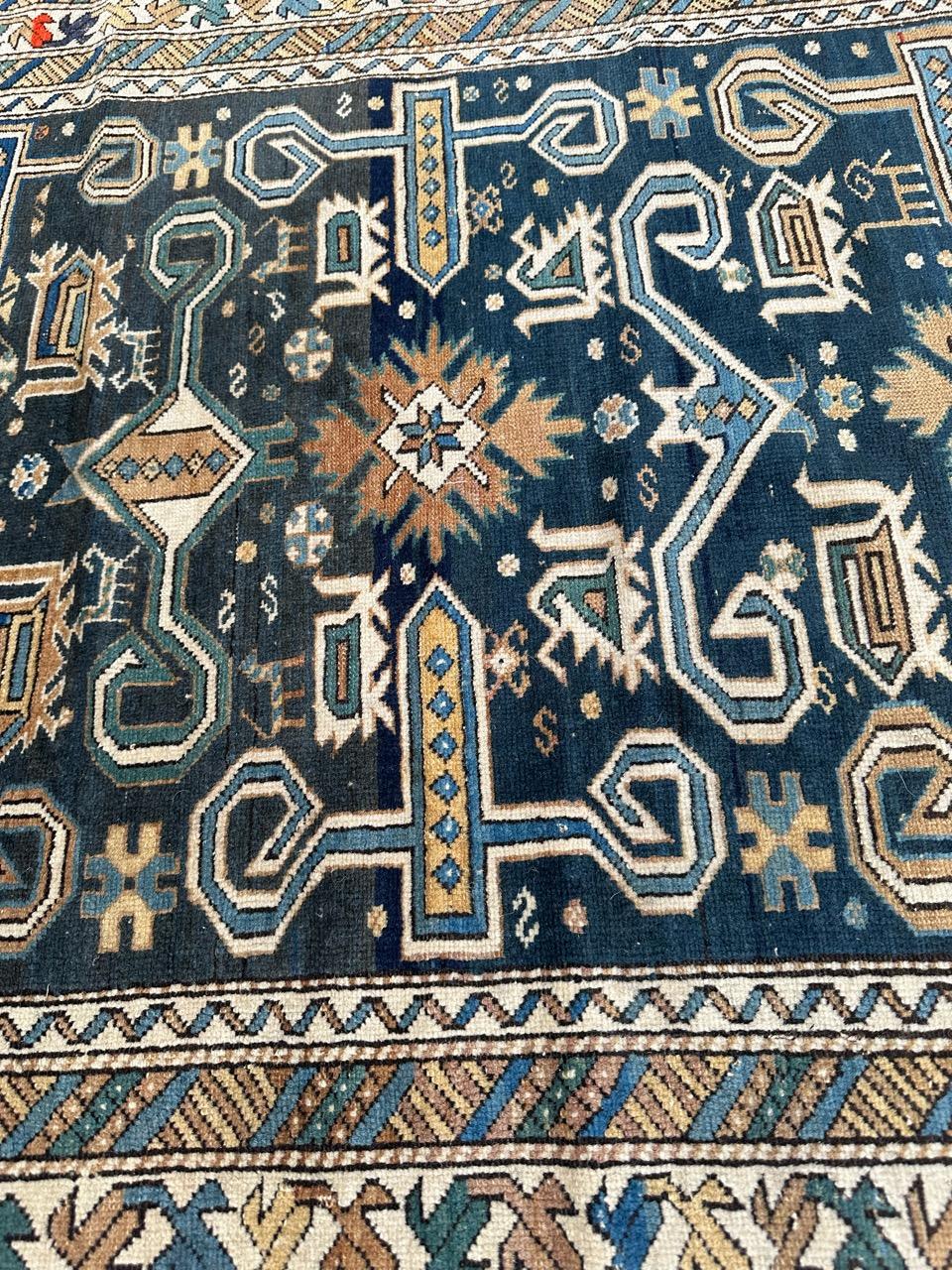 Hand-Knotted Very beautiful antique Caucasian shirvan perepedil rug For Sale