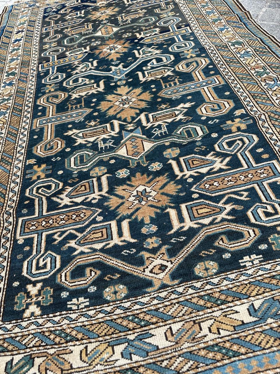 Wool Very beautiful antique Caucasian shirvan perepedil rug For Sale