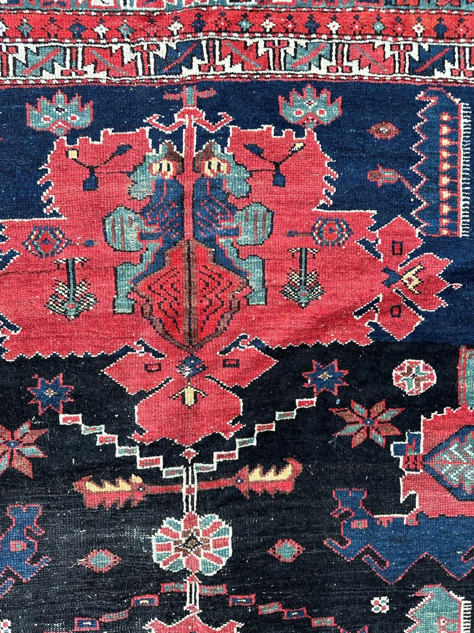 Bobyrug’s Very beautiful antique fine Hamadan rug  For Sale 2