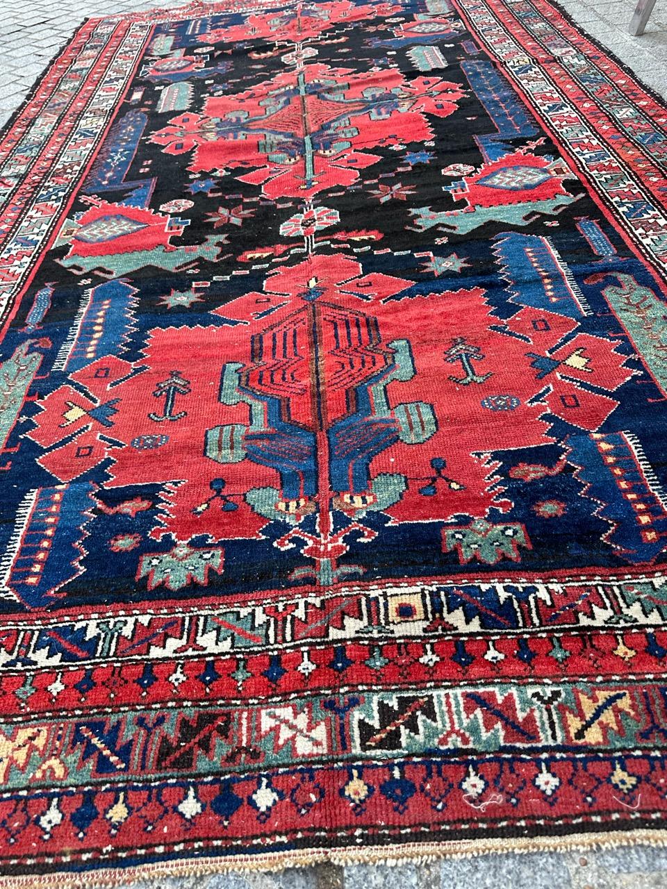 Bobyrug’s Very beautiful antique fine Hamadan rug  For Sale 3