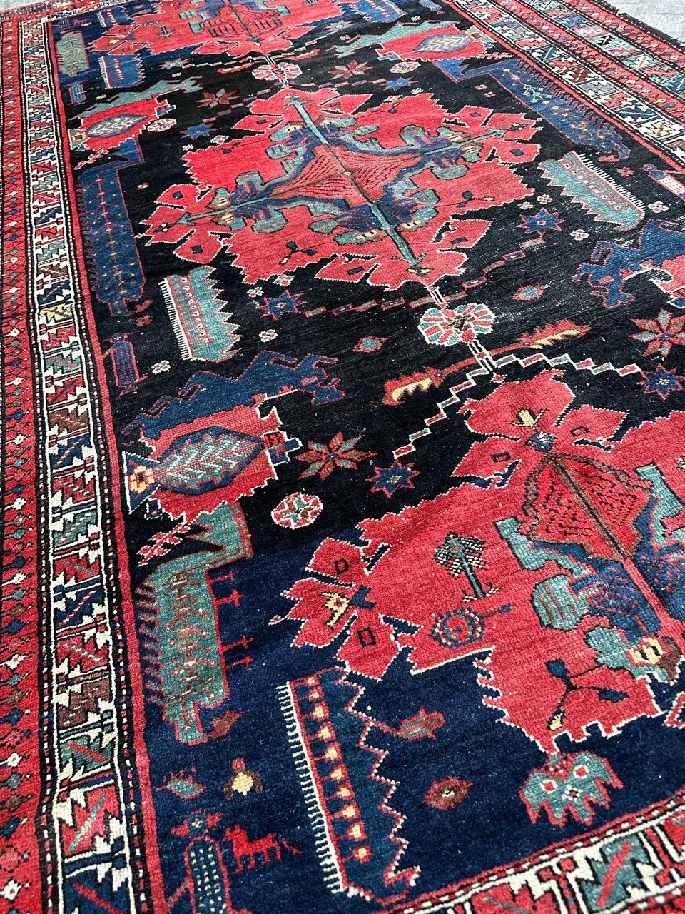 Bobyrug’s Very beautiful antique fine Hamadan rug  For Sale 4
