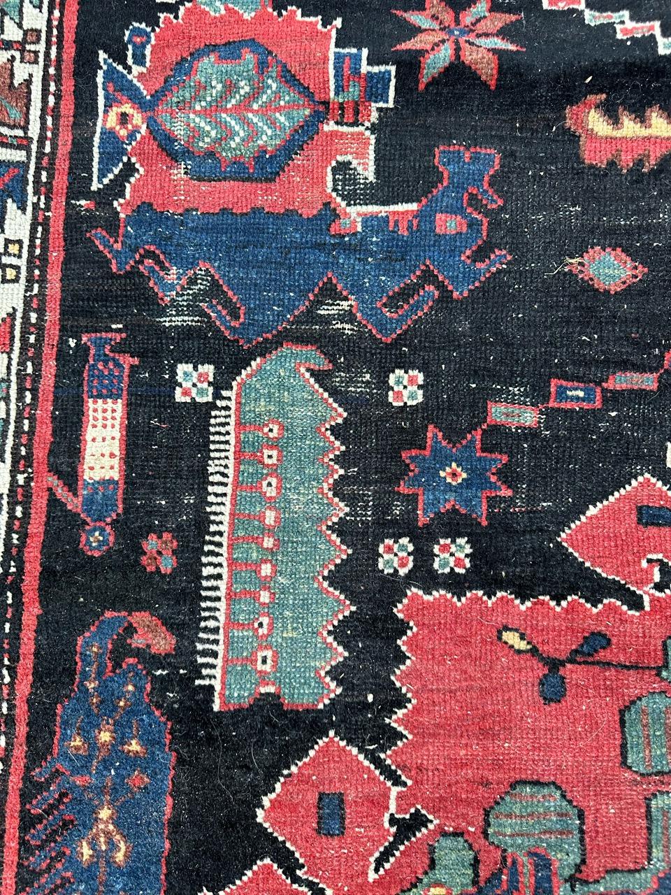 Bobyrug’s Very beautiful antique fine Hamadan rug  For Sale 8