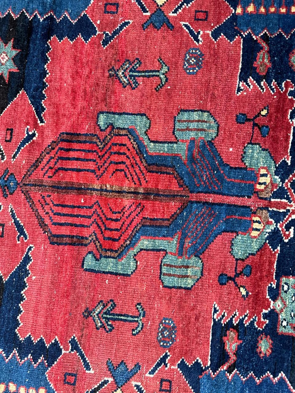 Hand-Knotted Bobyrug’s Very beautiful antique fine Hamadan rug  For Sale