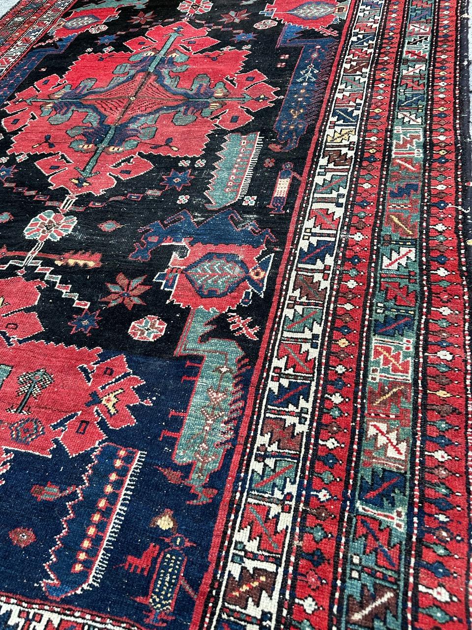 Cotton Bobyrug’s Very beautiful antique fine Hamadan rug  For Sale