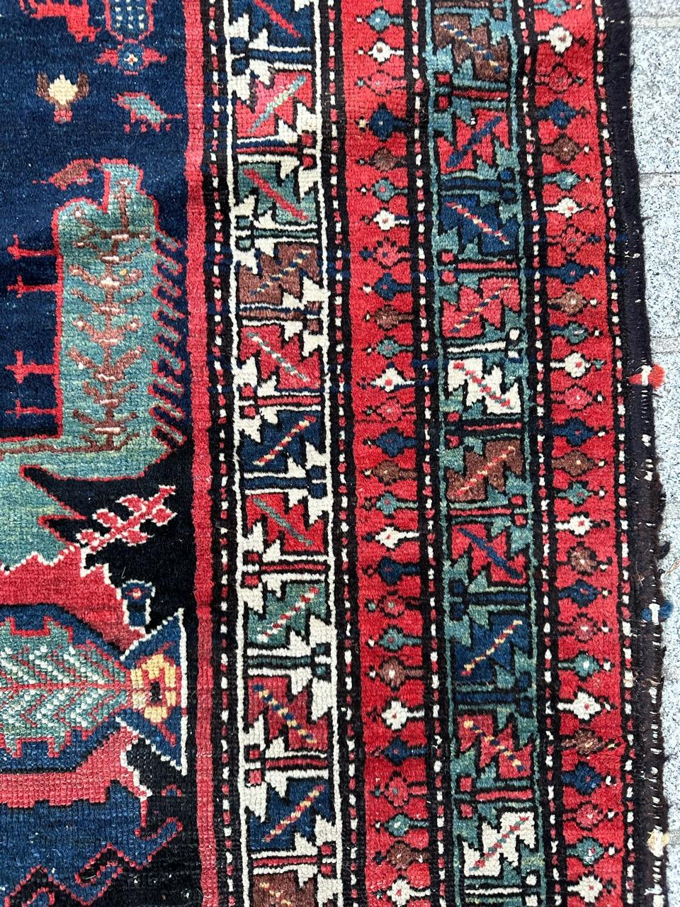 Bobyrug’s Very beautiful antique fine Hamadan rug  For Sale 1