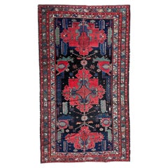 Bobyrug’s Very beautiful antique fine Hamadan rug