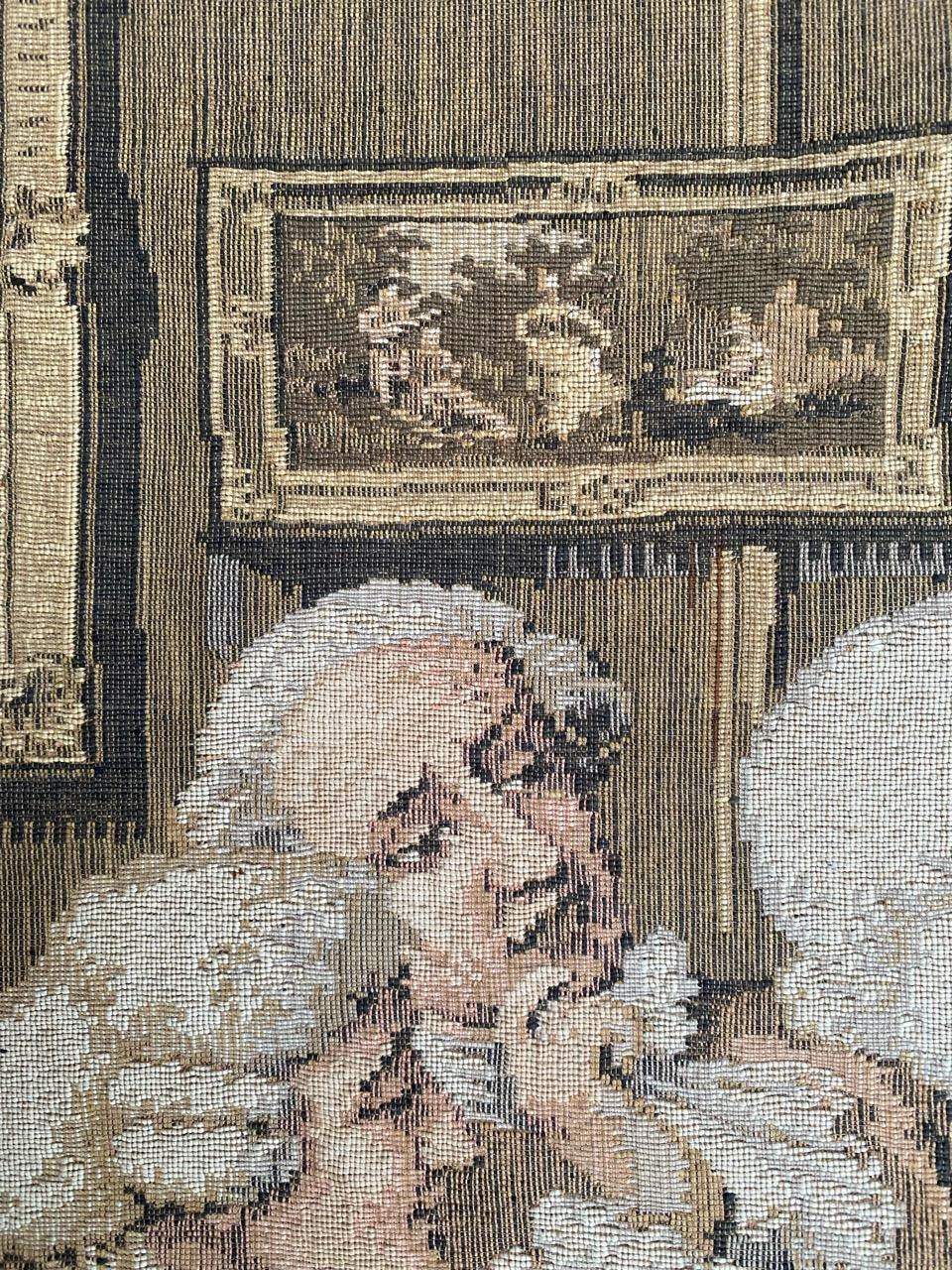 Wool Bobyrug’s Very Beautiful Antique French Jaquar Tapestry For Sale