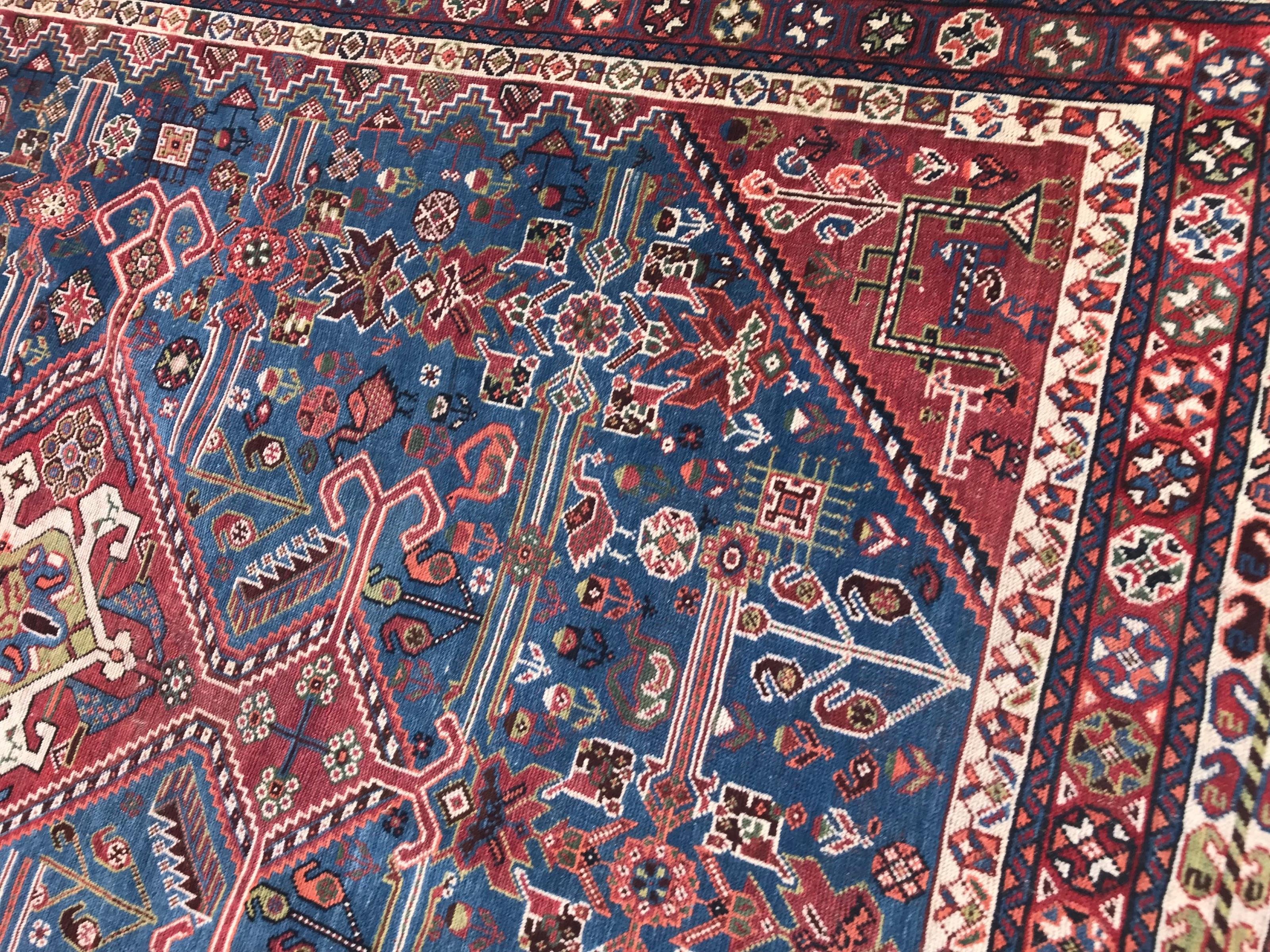 Kazak Very Beautiful Antique Ghashghai Rug For Sale