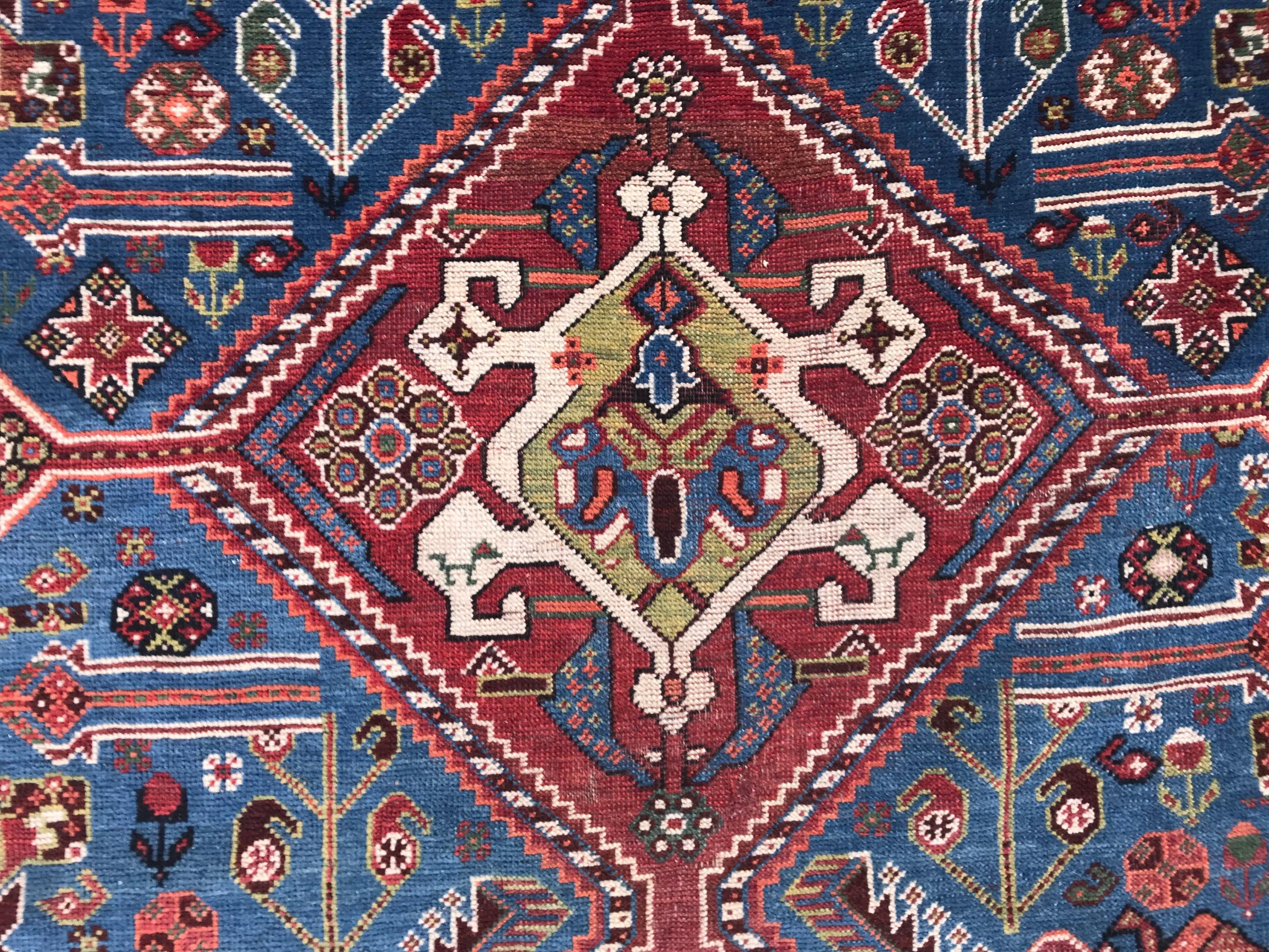 Hand-Knotted Very Beautiful Antique Ghashghai Rug For Sale