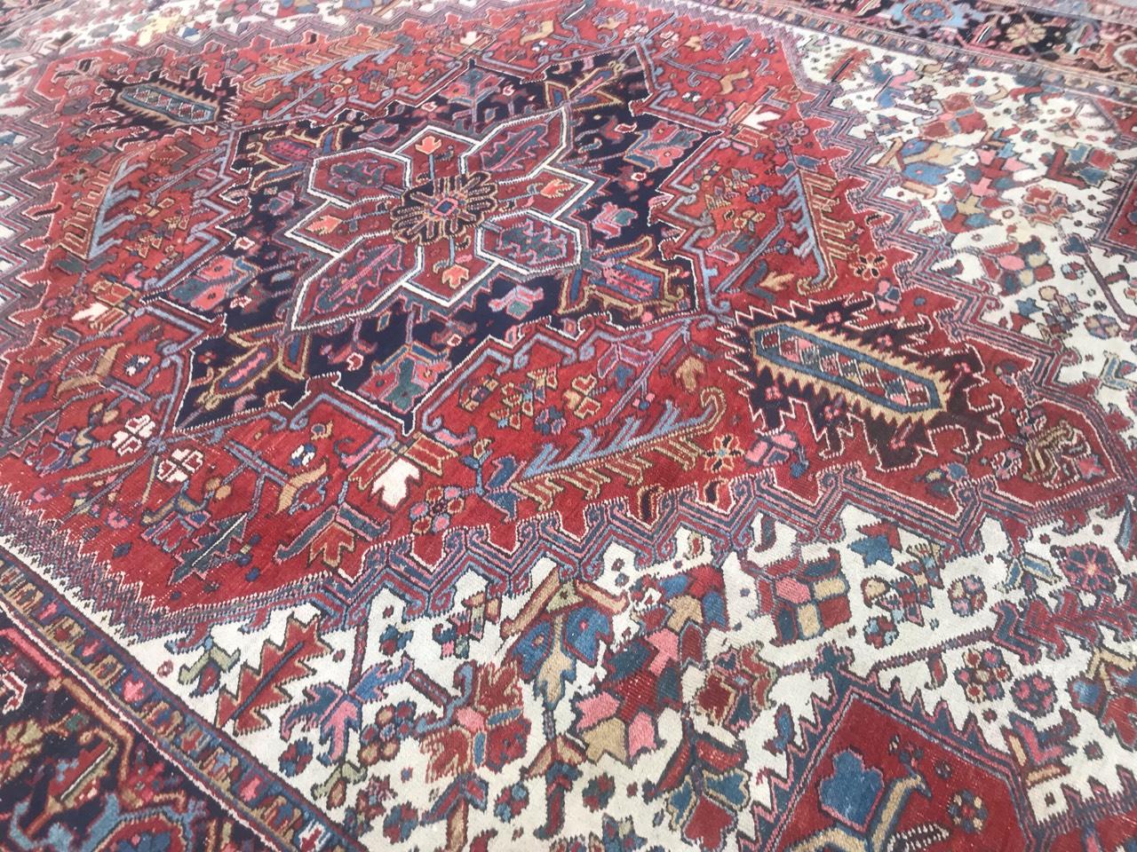 Very Beautiful Antique Heriz Rug For Sale 9