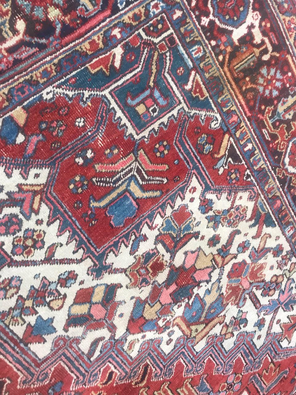 Hand-Knotted Very Beautiful Antique Heriz Rug