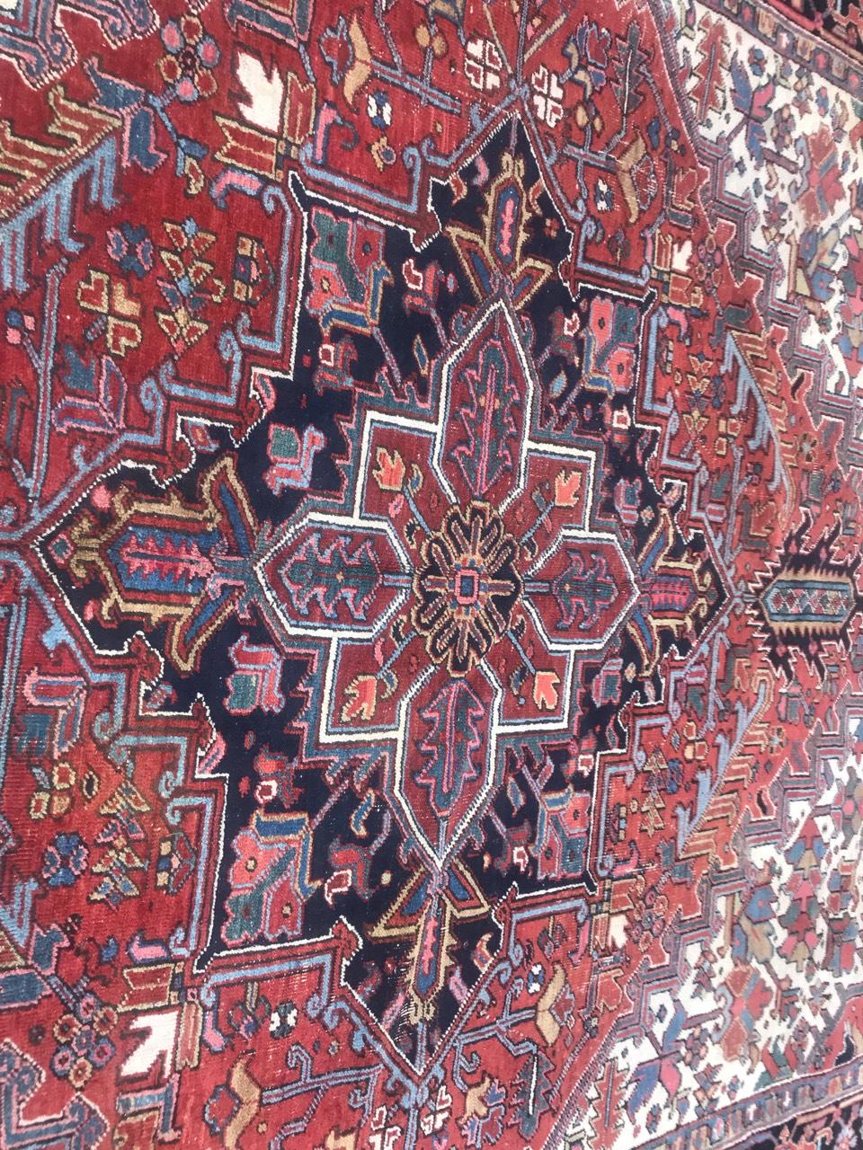 Very Beautiful Antique Heriz Rug In Good Condition In Saint Ouen, FR