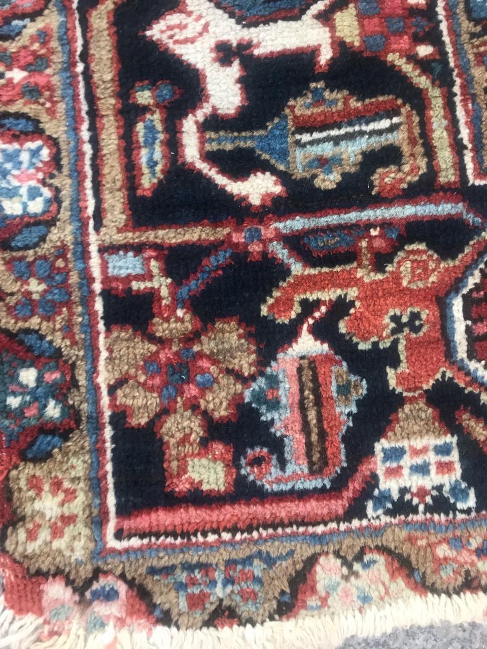 Wool Very Beautiful Antique Heriz Rug For Sale