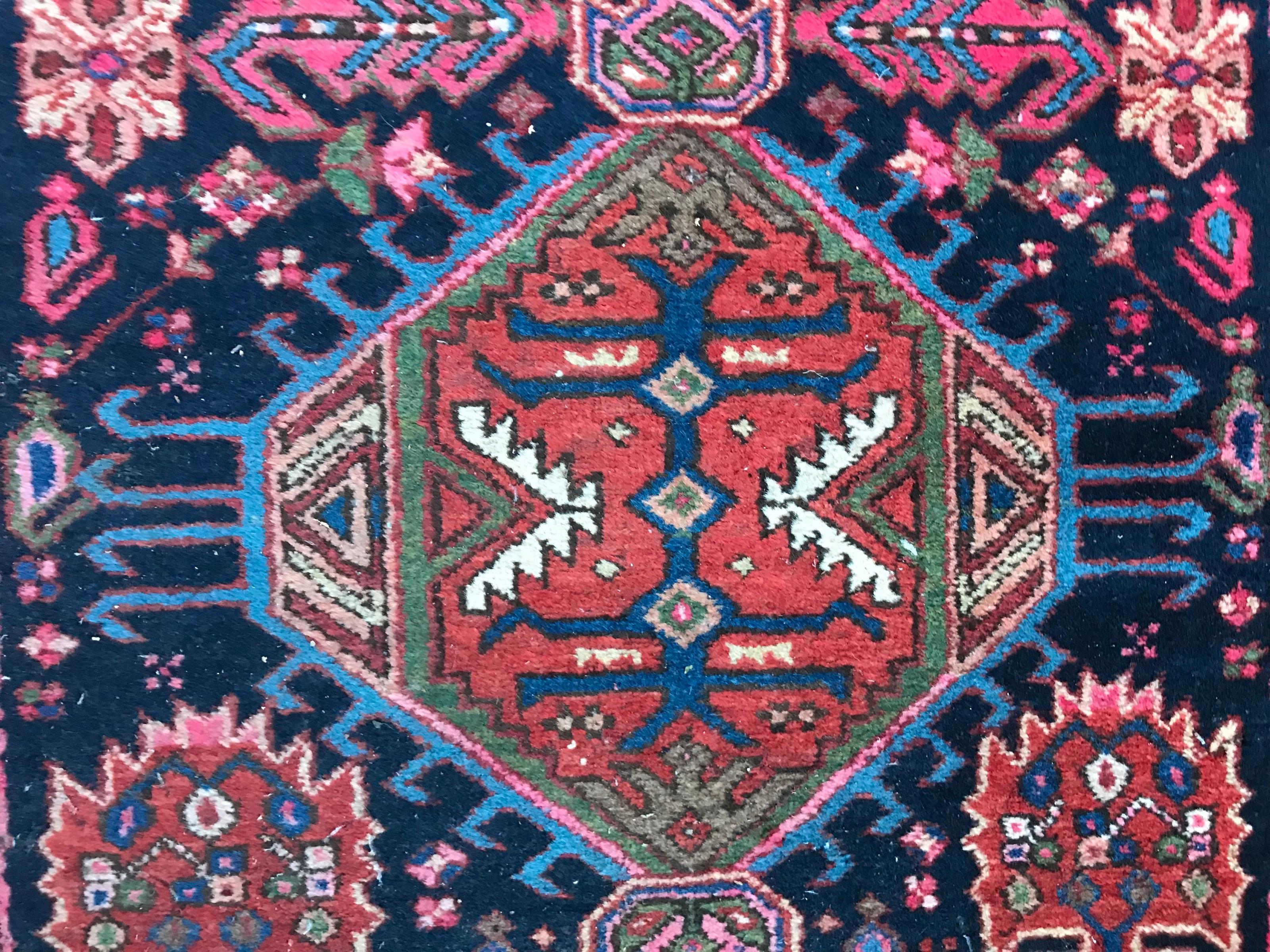 Bobyrug’s Very Beautiful Antique Kurdish Caucasian Style Runner In Fair Condition For Sale In Saint Ouen, FR