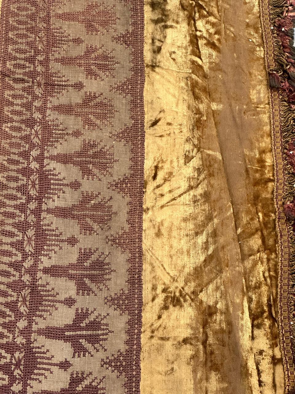 Very Beautiful Antique Pair of silk velvet Curtains 4