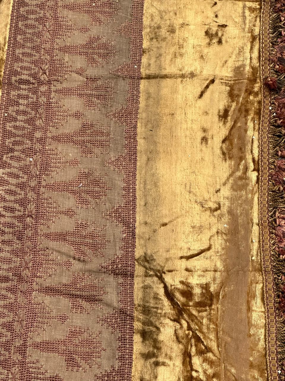 Very Beautiful Antique Pair of silk velvet Curtains 5