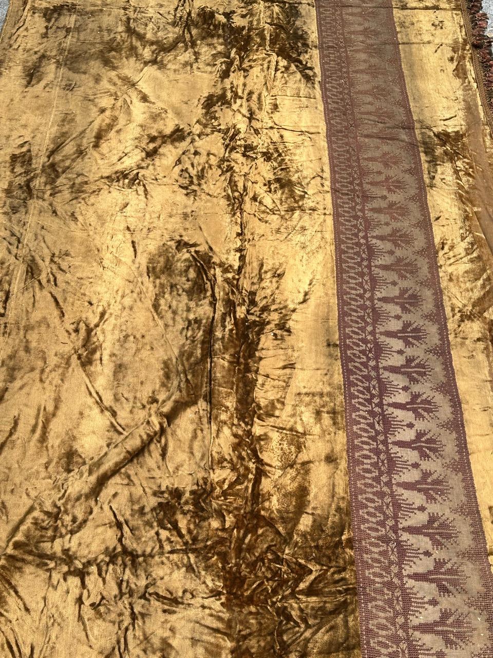 Napoleon III Very Beautiful Antique Pair of silk velvet Curtains