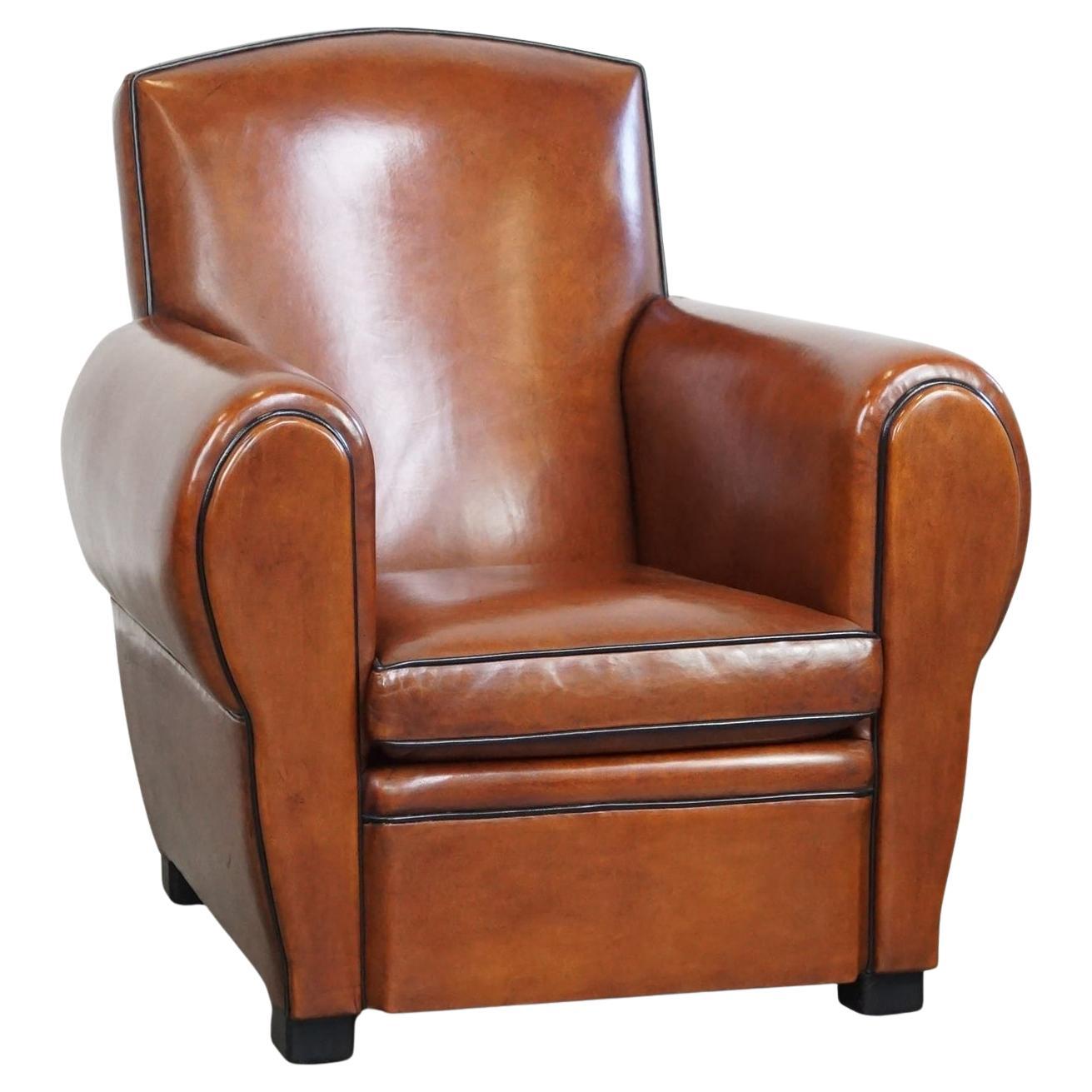 Very beautiful design armchair made of top-quality sheepskin leather