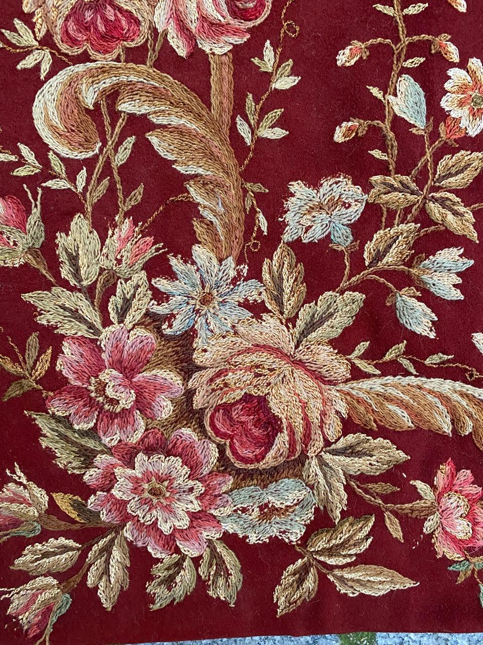 Bobyrug’s Very Beautiful Embroidered Antique Pair of Curtains For Sale 3