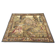 Very beautiful fine antique french Aubusson tapestry medieval design