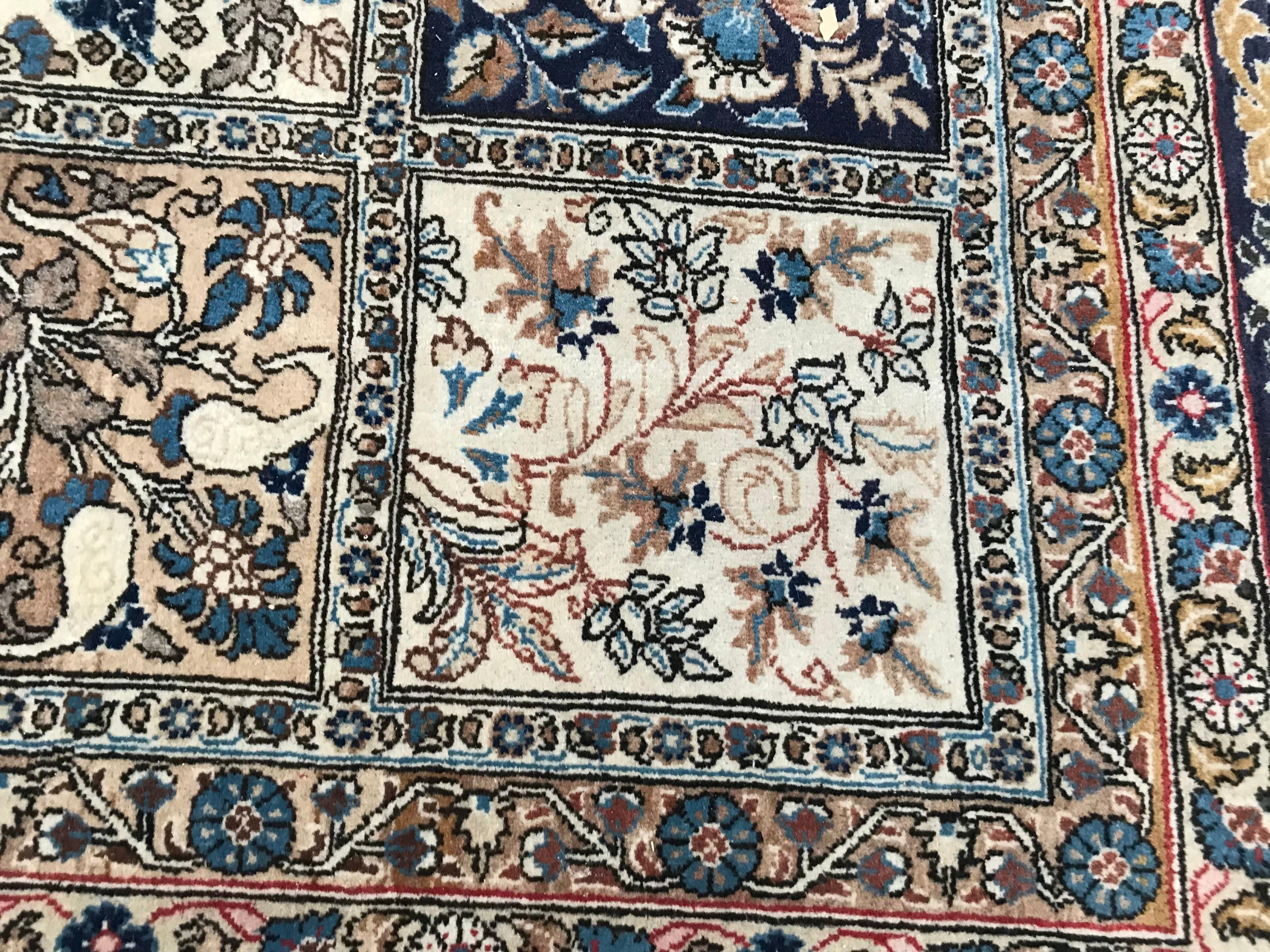 Very Beautiful Fine Large Qom Vintage Rug In Good Condition For Sale In Saint Ouen, FR