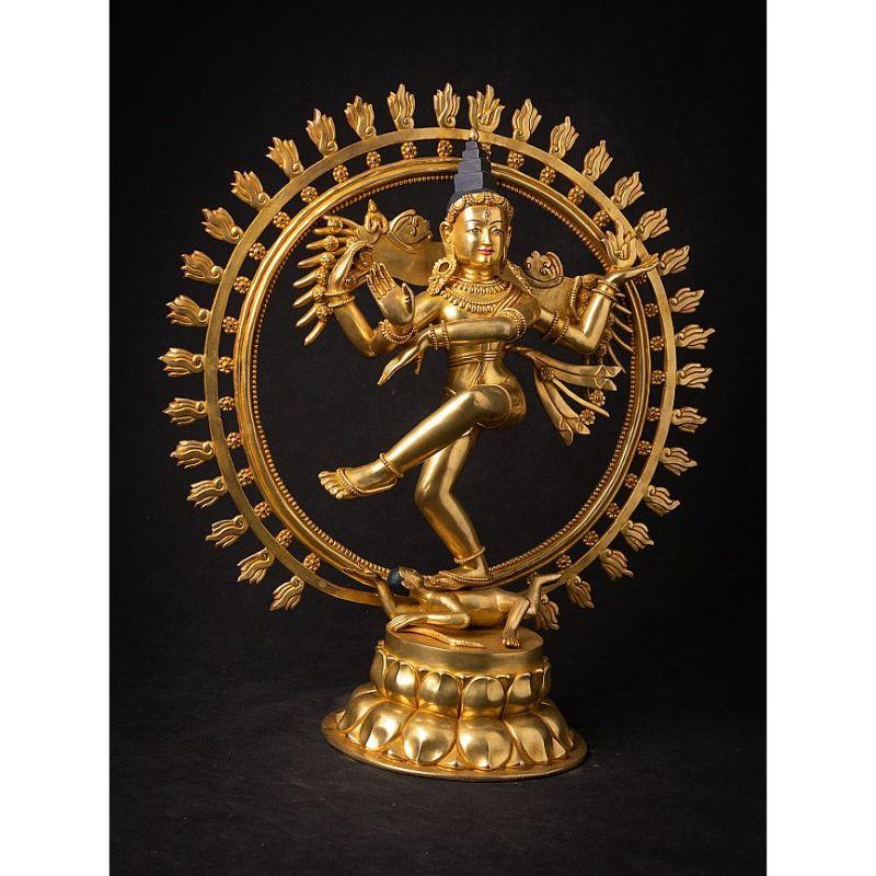 Sehr schöne vergoldete Bronze Shiva Nataraja aus Nepal im Angebot 5
