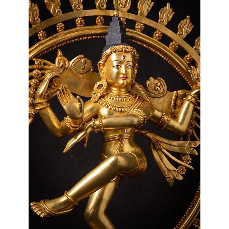 Sehr schöne vergoldete Bronze Shiva Nataraja aus Nepal im Angebot 6